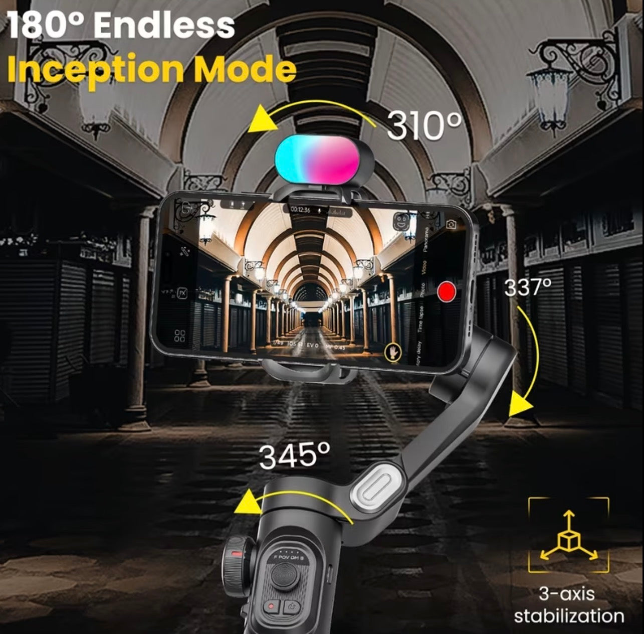 3-Axis Phone Gimbal Stabilizer – Anti-Shake, Foldable & Lightweight for iPhone & Android