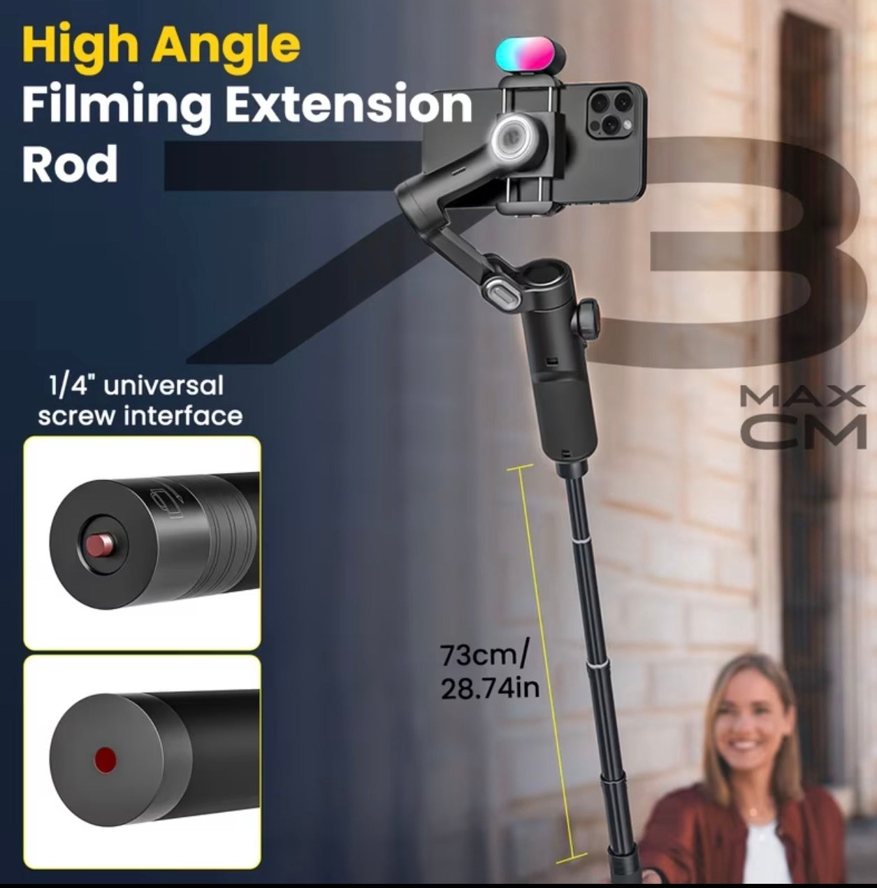 3-Axis Phone Gimbal Stabilizer – Anti-Shake, Foldable & Lightweight for iPhone & Android