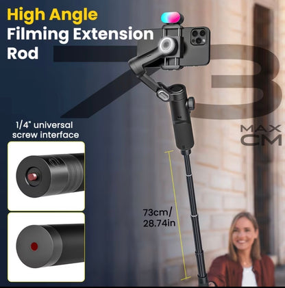 3-Axis Phone Gimbal Stabilizer – Anti-Shake, Foldable & Lightweight for iPhone & Android