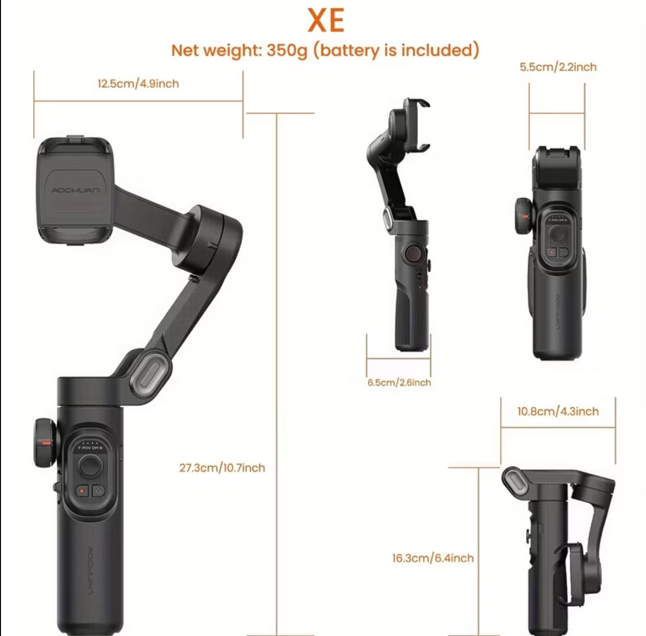 3-Axis Phone Gimbal Stabilizer – Anti-Shake, Foldable & Lightweight for iPhone & Android